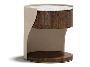 DATEJUST - Round wooden bedside table with drawers _ Capital Collection